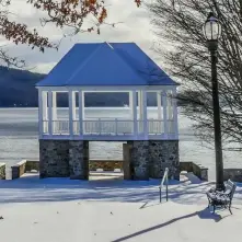 bandstand in the snow